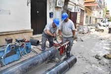 Bu küçədə içməli su və kanalizasiya xətləri yenilənir (FOTO/VİDEO)
