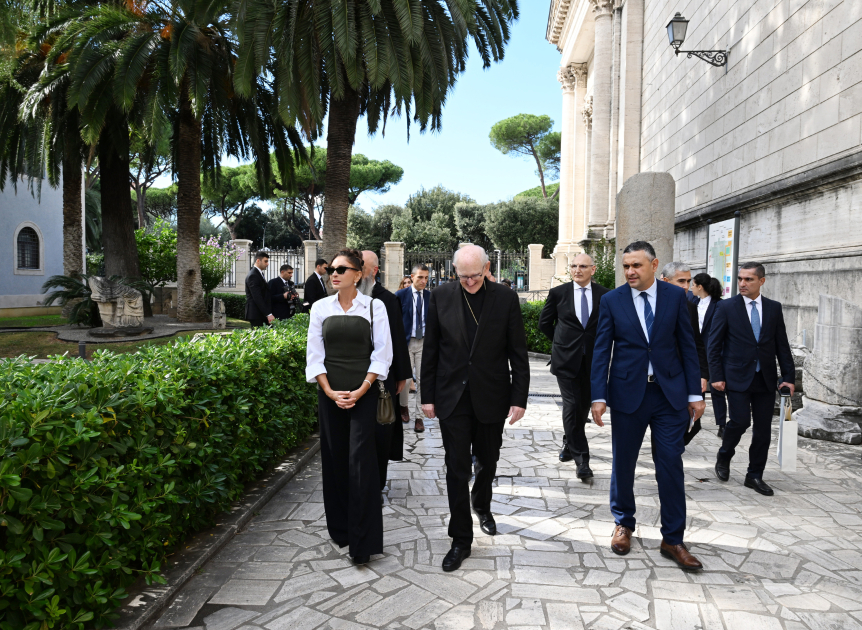 Azərbaycanın Birinci vitse-prezidenti Vatikanda Müqəddəs Pavel Bazilikasında həyata keçirilən bərpa işləri ilə tanış olub (FOTO/VİDEO)