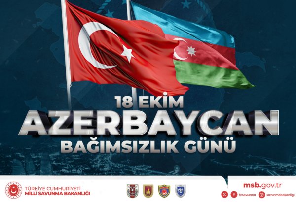 Türkiyə Milli Müdafiə Nazirliyi Azərbaycanı təbrik edib