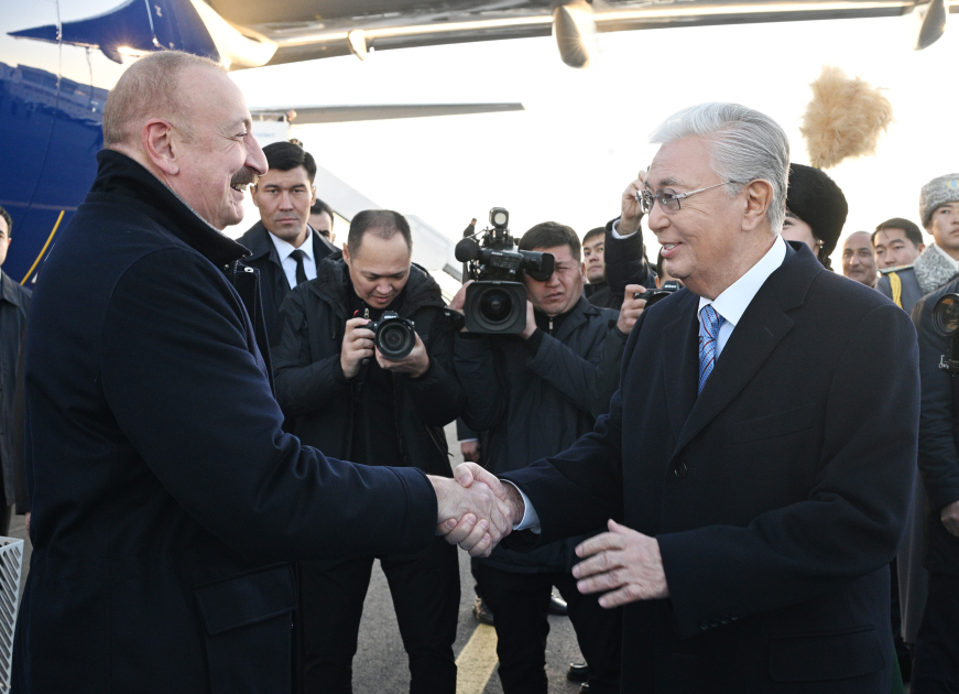 Prezident İlham Əliyev Qazaxıstana dövlət səfərinə gəlib (FOTO/VİDEO)