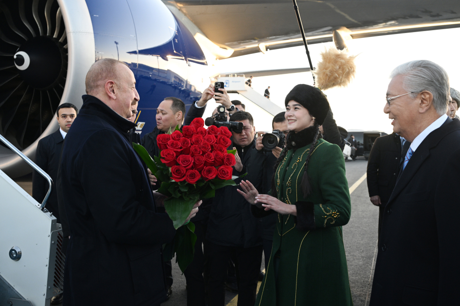 Prezident İlham Əliyev Qazaxıstana dövlət səfərinə gəlib (FOTO/VİDEO)