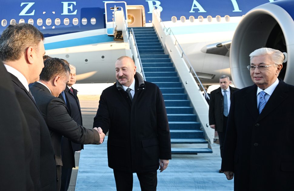 Prezident İlham Əliyev Qazaxıstana dövlət səfərinə gəlib (FOTO/VİDEO)