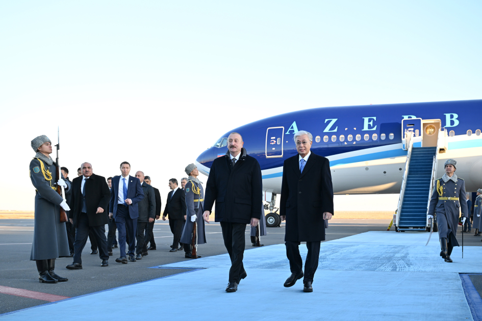Prezident İlham Əliyev Qazaxıstana dövlət səfərinə gəlib (FOTO/VİDEO)
