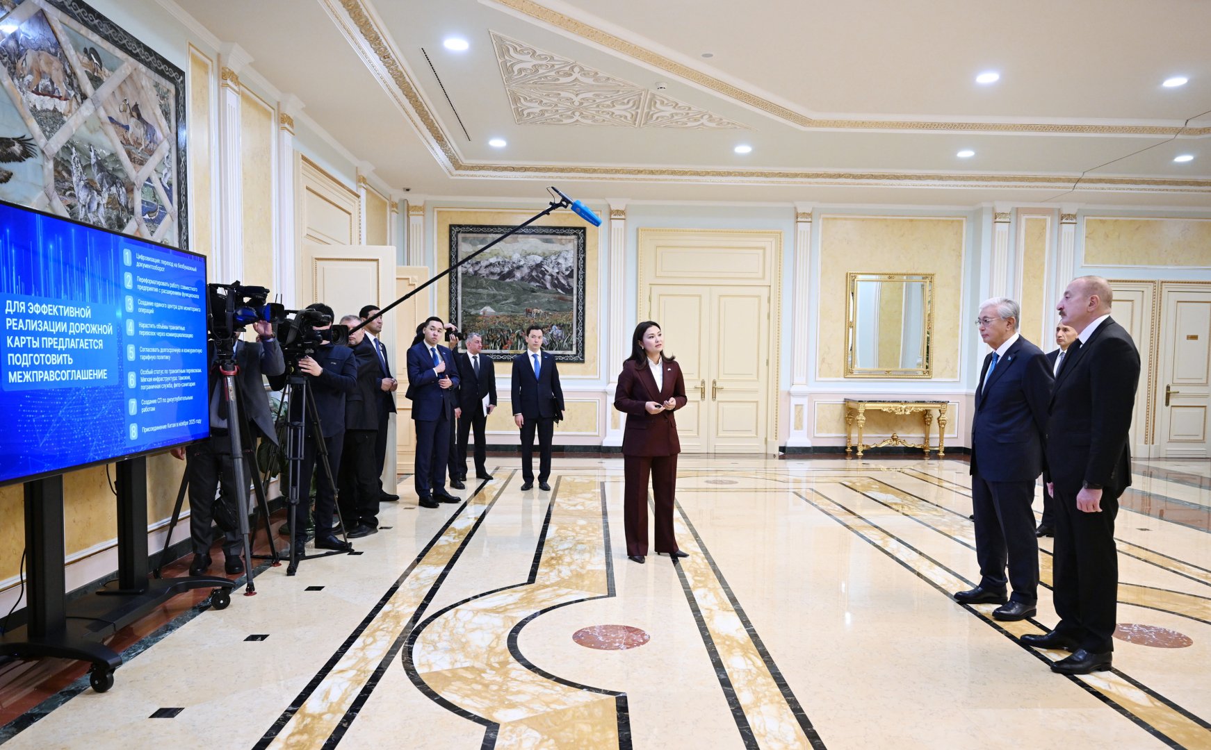Astanada Prezident İlham Əliyevin və Kasım-Jomart Tokayevin iştirakı ilə “Orta dəhlizin inkişafı” birgə layihəsinin təqdimatı olub (FOTO)