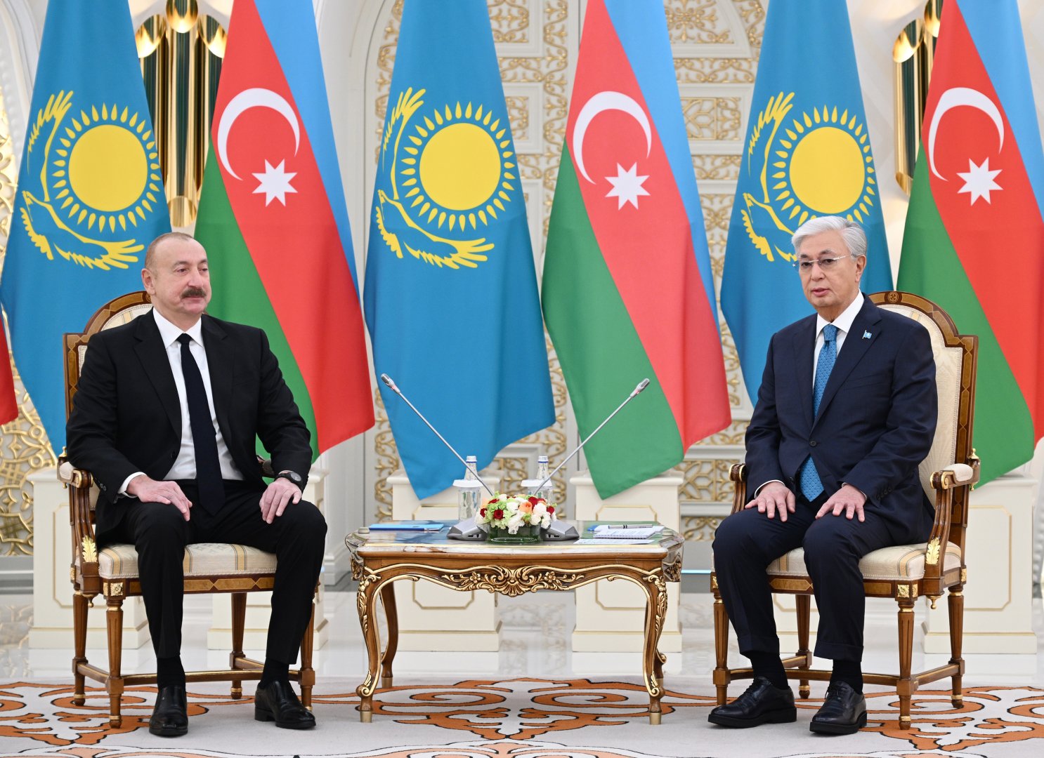 Astanada Prezident İlham Əliyevin Qazaxıstan Prezidenti Kasım-Jomart Tokayev ilə təkbətək görüşü olub (FOTO)