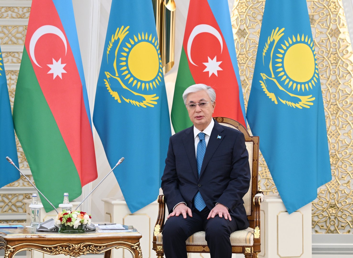 Astanada Prezident İlham Əliyevin Qazaxıstan Prezidenti Kasım-Jomart Tokayev ilə təkbətək görüşü olub (FOTO)