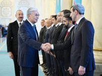 Prezident İlham Əliyevin Astanada rəsmi qarşılanma mərasimi olub (YENİLƏNİB) (FOTO)