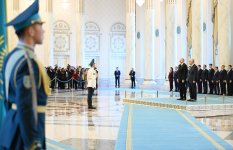 Prezident İlham Əliyevin Astanada rəsmi qarşılanma mərasimi olub (YENİLƏNİB) (FOTO)