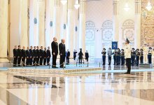 Prezident İlham Əliyevin Astanada rəsmi qarşılanma mərasimi olub (YENİLƏNİB) (FOTO)