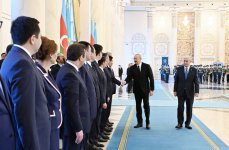 Prezident İlham Əliyevin Astanada rəsmi qarşılanma mərasimi olub (YENİLƏNİB) (FOTO)