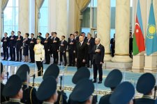 Prezident İlham Əliyevin Astanada rəsmi qarşılanma mərasimi olub (YENİLƏNİB) (FOTO)