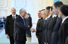 Prezident İlham Əliyevin Astanada rəsmi qarşılanma mərasimi olub (YENİLƏNİB) (FOTO)