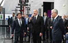 Prezident İlham Əliyev və Prezident Kasım-Jomart Tokayev Astanada “Alem.ai” Beynəlxalq Süni İntellekt Mərkəzində olublar (FOTO)