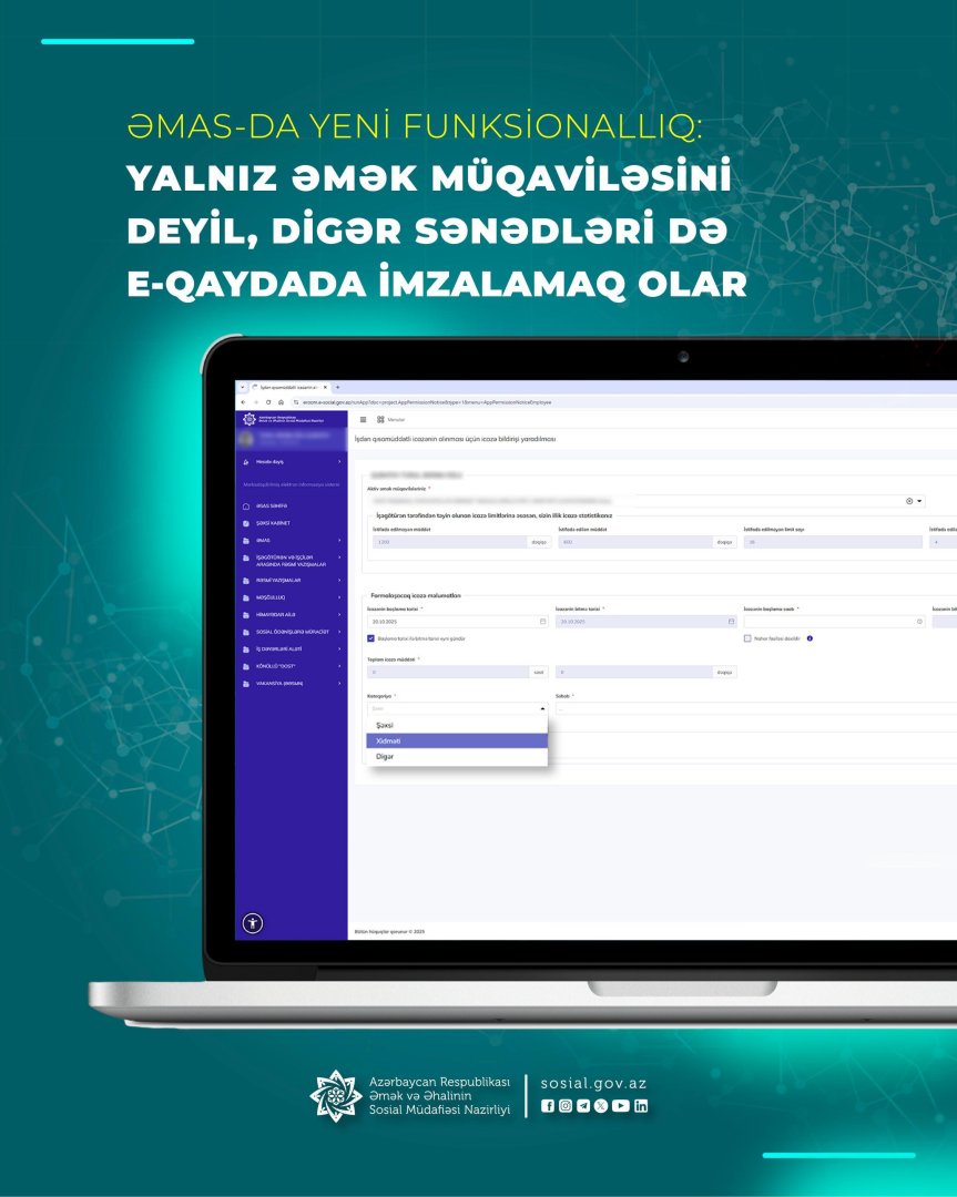 Yalnız əmək müqaviləsini deyil, digər sənədləri də e-qaydada imzalamaq olar - Nazirlik