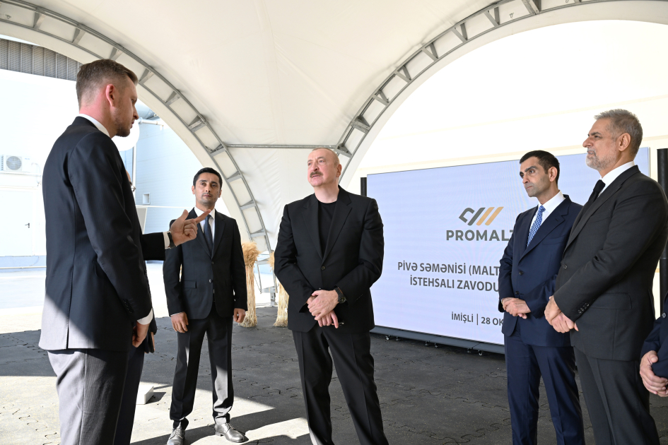 Prezident İlham Əliyev İmişlidə “Promalt” MMC-nin arpa emalı müəssisəsinin açılışında iştirak edib (FOTO)