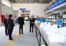 Prezident İlham Əliyev Sabirabadda su filtrlərinin istehsalı müəssisəsinin fəaliyyəti ilə tanış olub (FOTO)