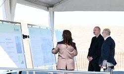Prezident İlham Əliyev Cəbrayıl rayonunun Şahvəlli kəndində “Şəms” və “Üfüq” Günəş Elektrik stansiyalarının təməlini qoyub (FOTO)