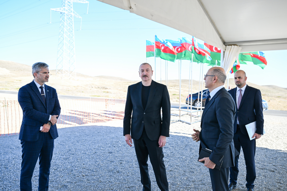 Prezident İlham Əliyev Cəbrayıl rayonunun Şahvəlli kəndində “Şəms” və “Üfüq” Günəş Elektrik stansiyalarının təməlini qoyub (FOTO)