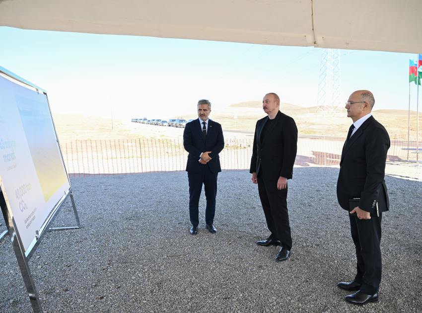 Prezident İlham Əliyev Cəbrayıl rayonunun Şahvəlli kəndində “Şəms” və “Üfüq” Günəş Elektrik stansiyalarının təməlini qoyub (FOTO)