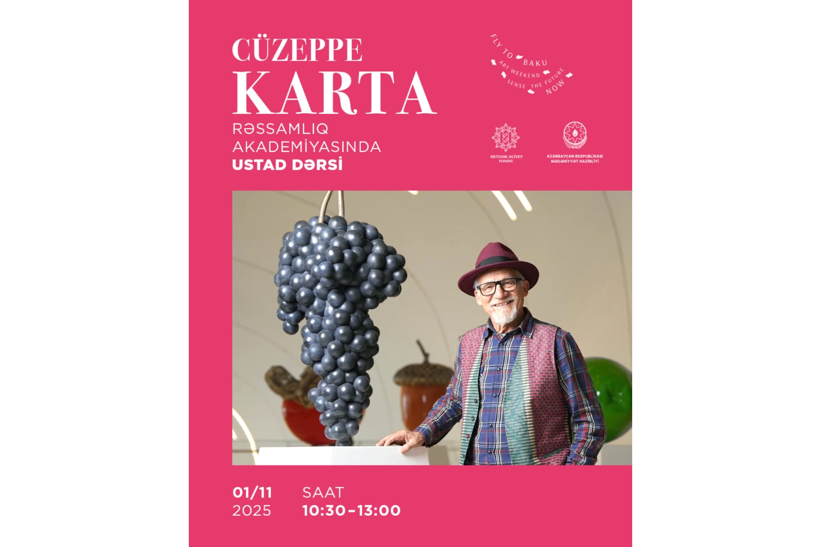 İtaliyalı heykəltəraş Cüzeppe Kartanın gənc rəssamlara ustad dərsi olacaq