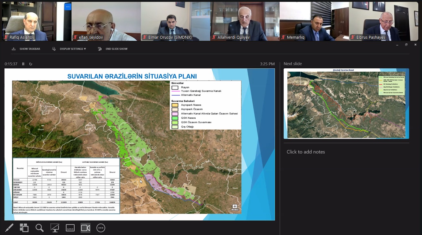 Qarabağ suvarma kanalının layihə-smeta sənədlərinin hazırlanması 2026-cı ilin birinci yarısında tamamlanacaq (FOTO)