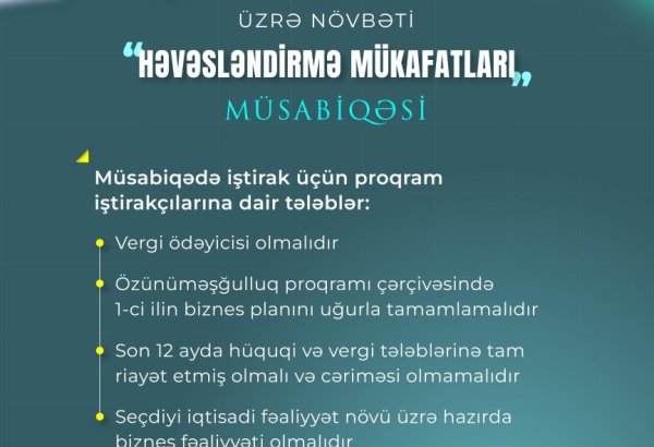 “Məşğulluğa Dəstək Layihəsi” üzrə növbəti “Həvəsləndirmə mükafatları” müsabiqəsinə başlanır