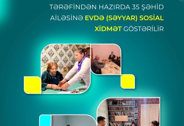 Hazırda 35 şəhid ailəsinə evlərində sosial-məişət xidməti göstərilir - Agentlik