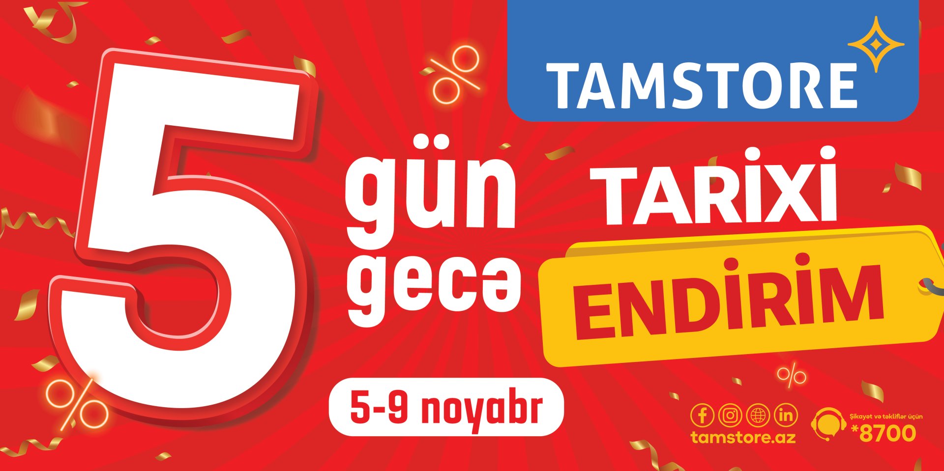 5 Gün 5 Gecə tarixi endirimlər olacaq (FOTO)