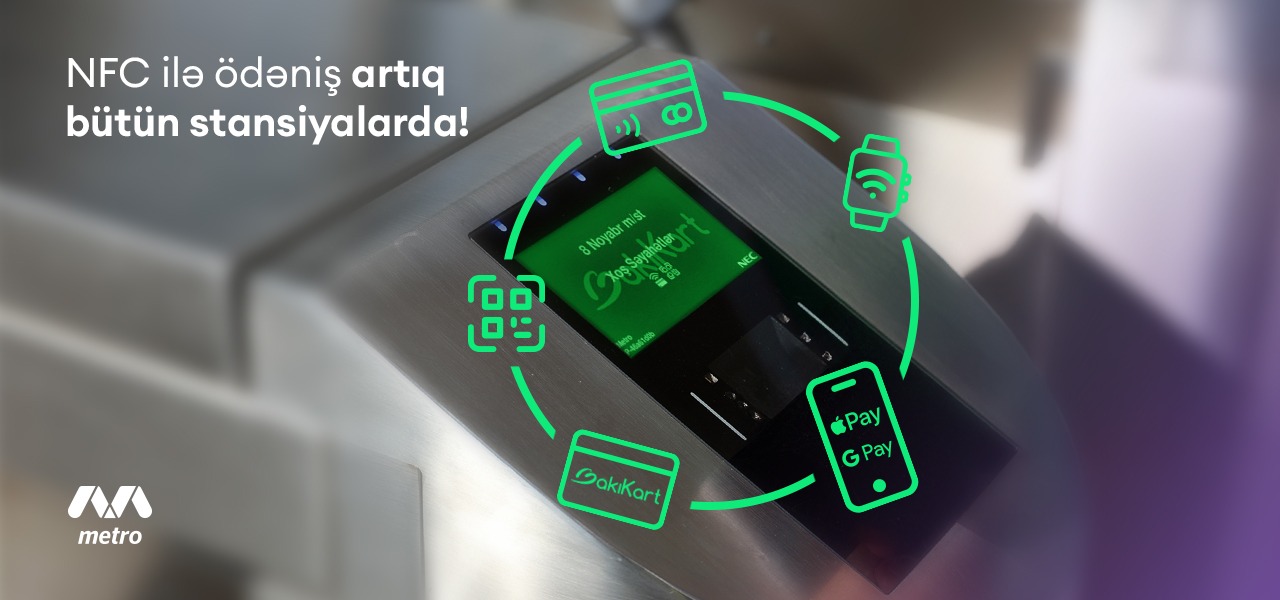 Bakı Metropoliteni NFC ilə ödəniş edən sərnişinlərin sayını açıqlayıb