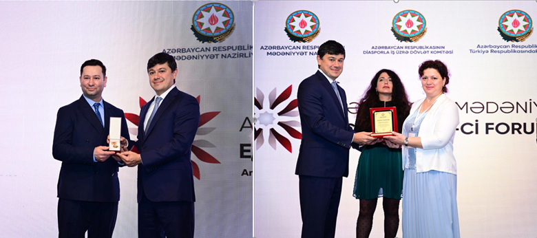 Azərbaycan Mədəniyyət Elçilərinin I Forumunda diaspor nümayəndələri təltif olunub (FOTO)