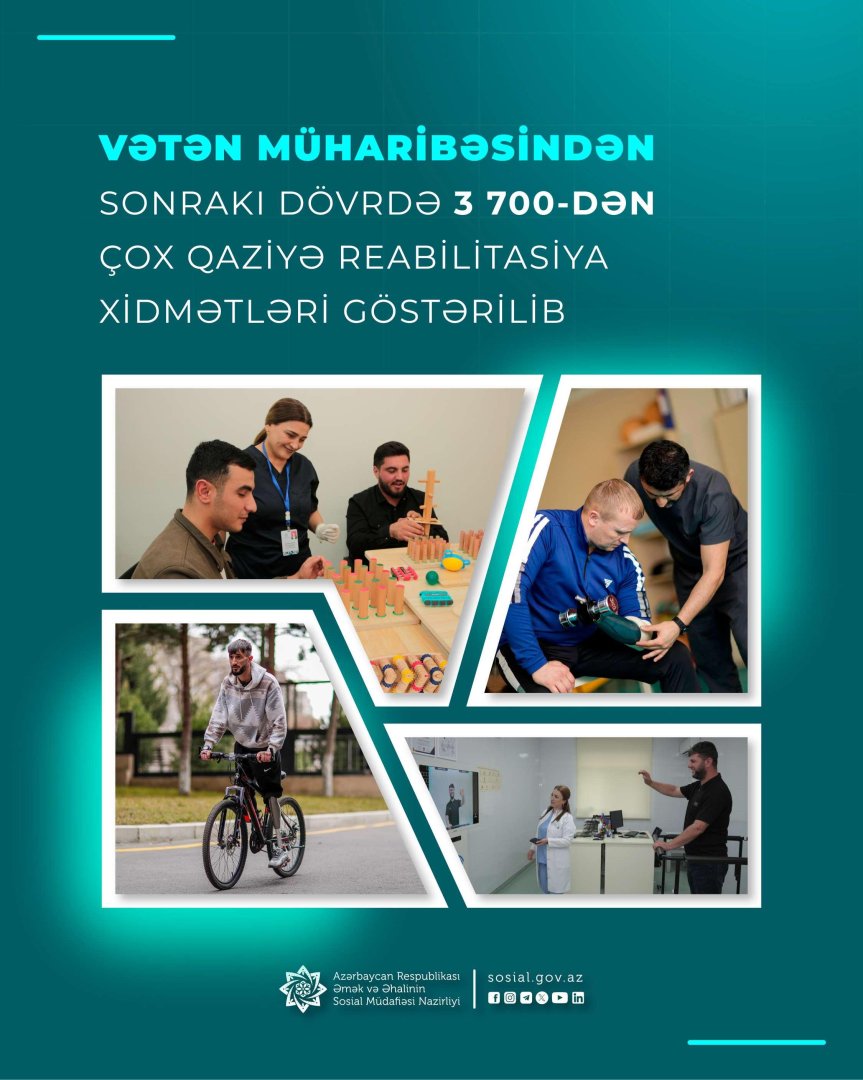 Vətən müharibəsindən sonrakı dövrdə reabilitasiya xidmətləri göstərilən qazilərin sayı açıqlandı