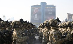 Prezident İlham Əliyev, Birinci xanım Mehriban Əliyeva, Türkiyə Prezidenti Rəcəb Tayyib Ərdoğan, Pakistan Baş naziri Məhəmməd Şahbaz Şərif hərbi paradda iştirak ediblər (FOTO/VİDEO) (YENİLƏNİB -4)