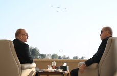 Prezident İlham Əliyev, Birinci xanım Mehriban Əliyeva, Türkiyə Prezidenti Rəcəb Tayyib Ərdoğan, Pakistan Baş naziri Məhəmməd Şahbaz Şərif hərbi paradda iştirak ediblər (FOTO/VİDEO) (YENİLƏNİB -4)