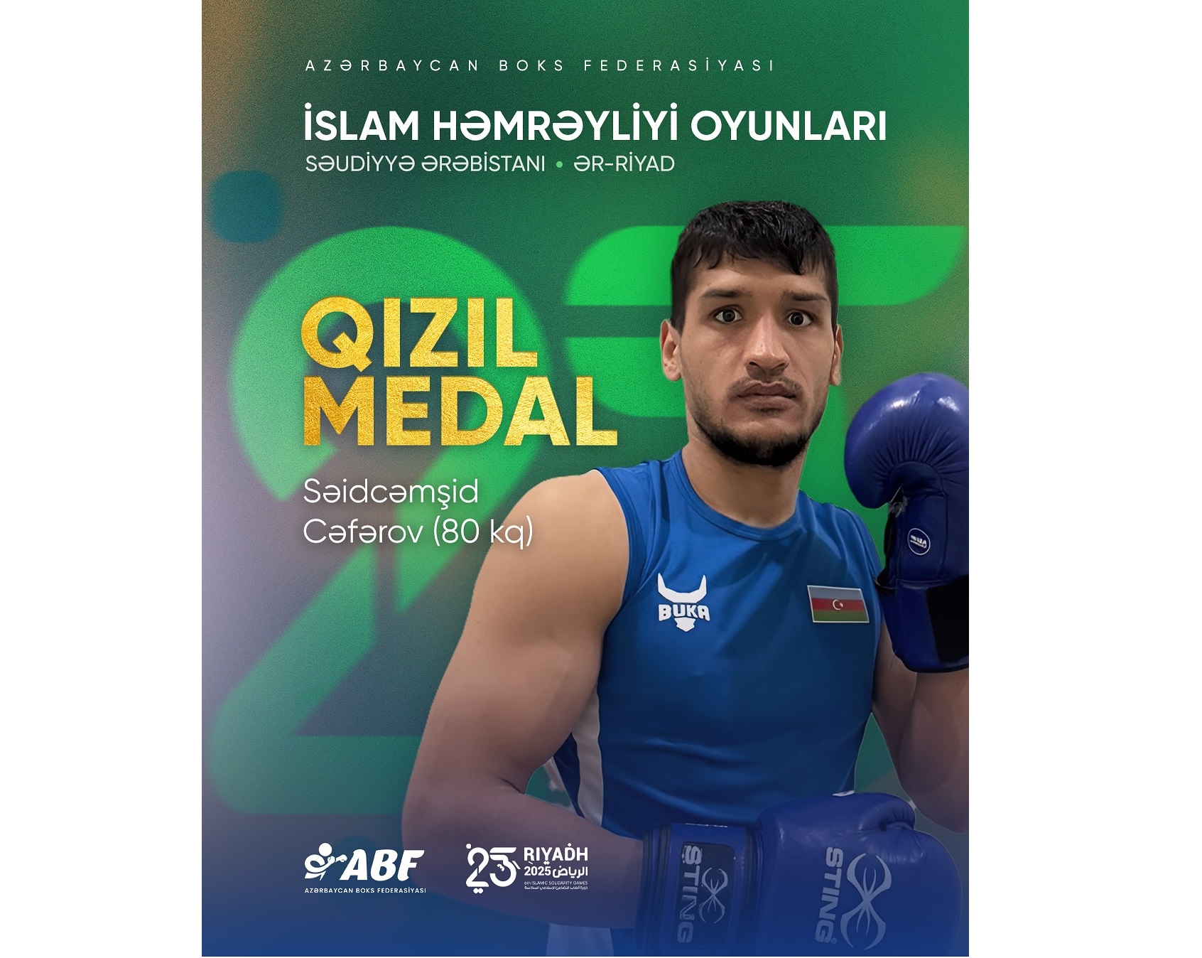 Azərbaycan boksçusu İslam Həmrəyliyi Oyunlarında qızıl medal qazanıb