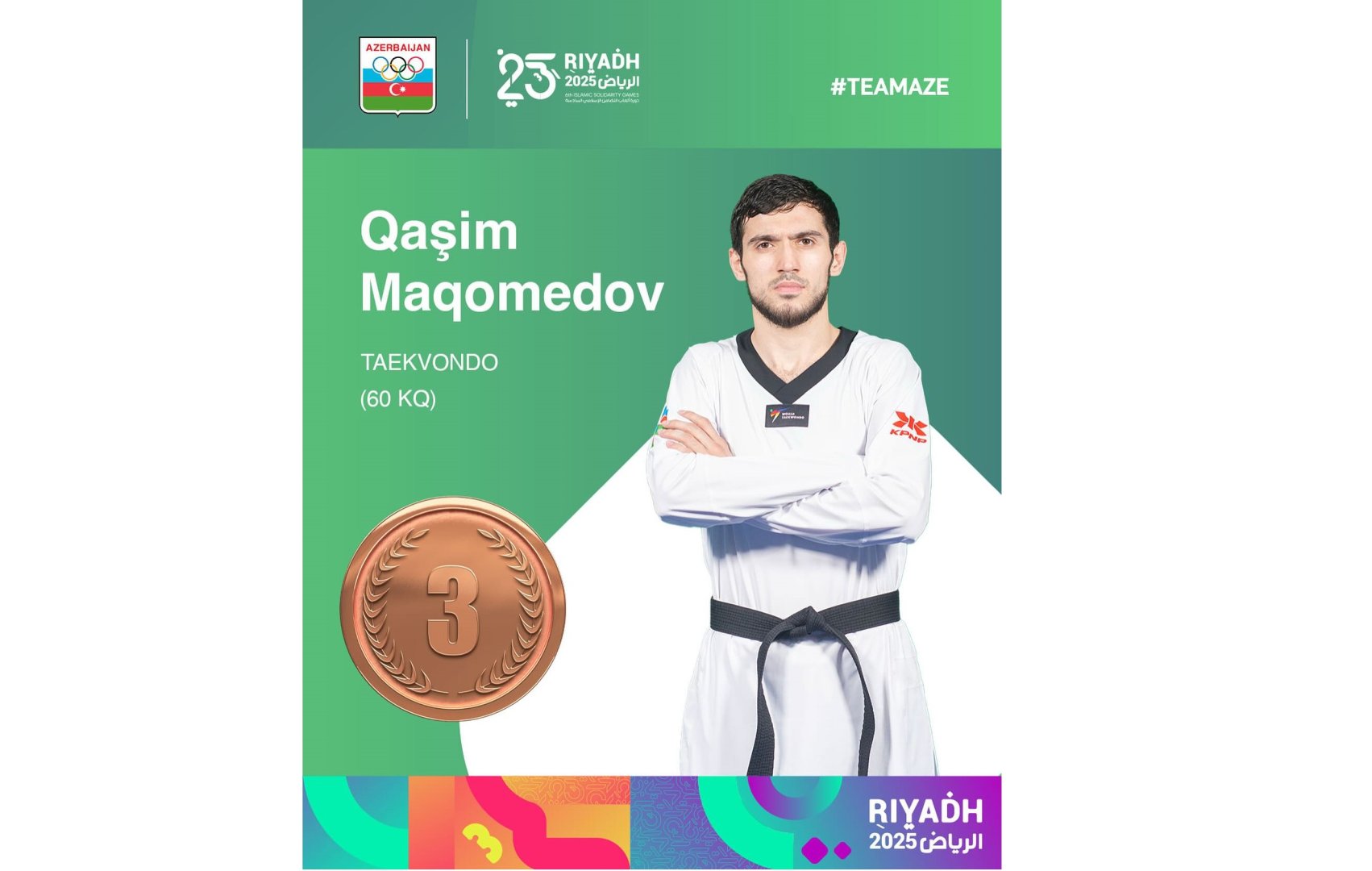 Azərbaycan taekvondoçusu İslamiadada bürünc medal qazanıb