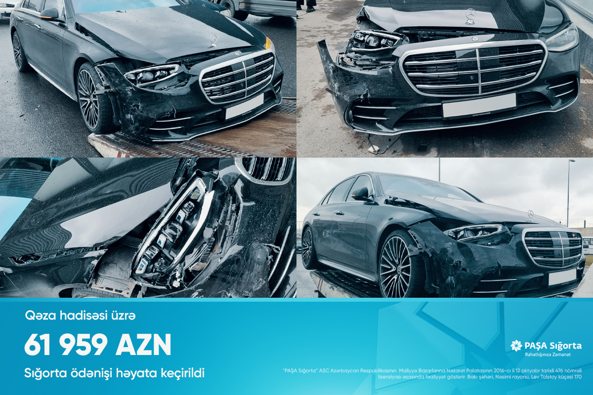 PAŞA Sığorta KASKO sığortalı müştərisinə iri həcmli ödəniş etdi