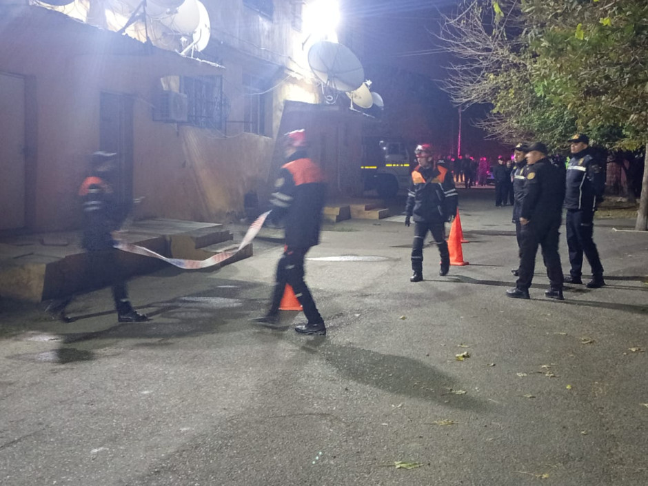 Goranboyda yaşayış binasında uçqun baş verib, xəsarət alanlar var (FOTO/VİDEO)