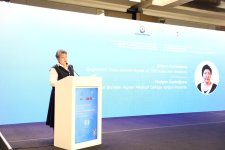 Səhiyyə naziri TDT Tibb bacısı və Mamalıq sahələri üzrə I Beynəlxalq elmi-praktik konfransında çıxış edib (FOTO)