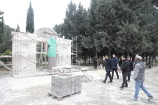 Xudat şəhərində əsaslı təmir olunan Heydər Əliyev adına parkda son tamamlanma işləri görülür (FOTO)