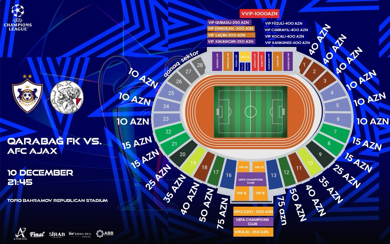 "Qarabağ" - "Ayaks" oyununun biletləri satışa çıxarılıb