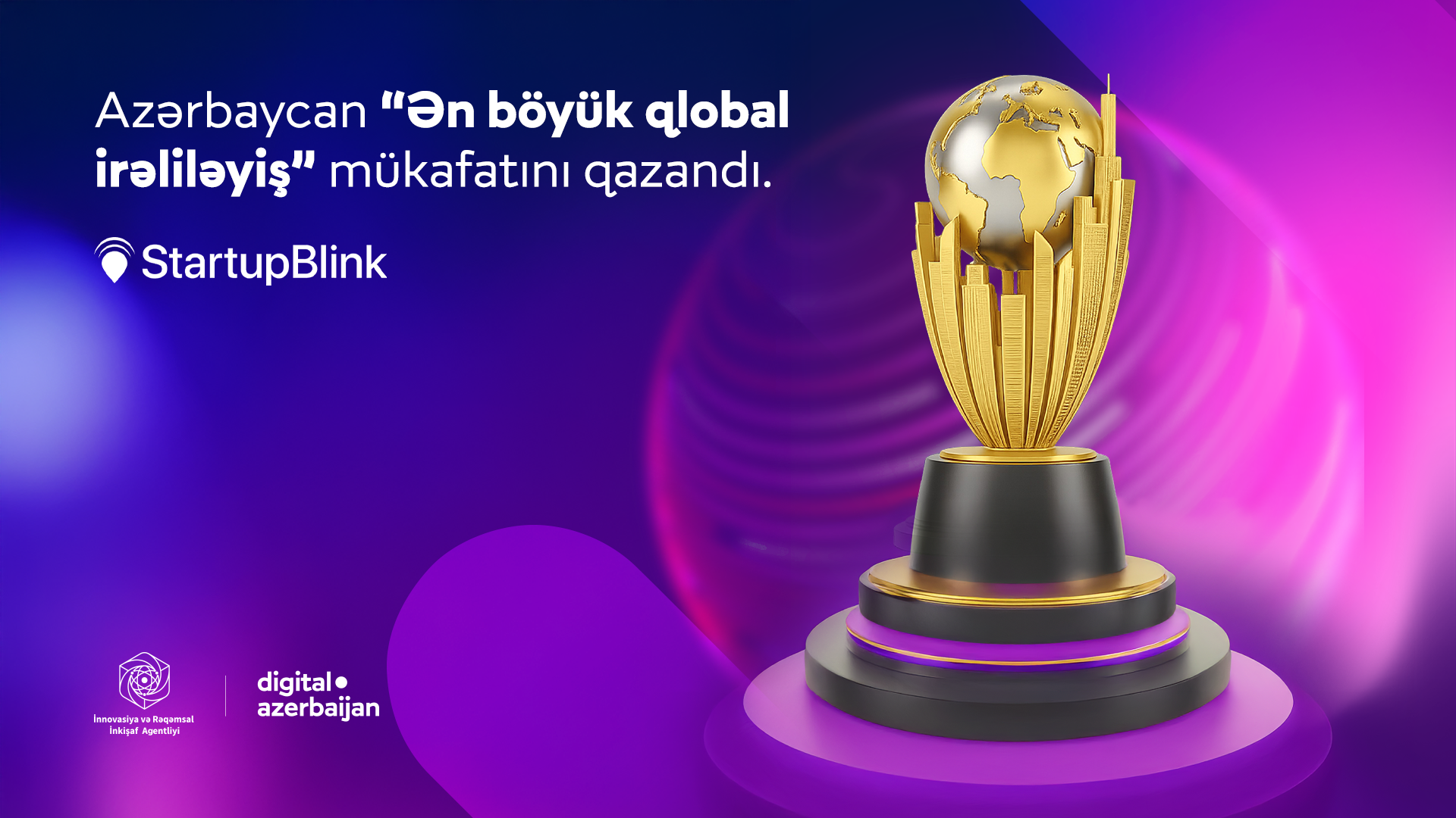 Azərbaycan nüfuzlu reytinqdə Mərkəz Asiya üzrə “Ən böyük qlobal irəliləyiş” mükafatına layiq görülüb