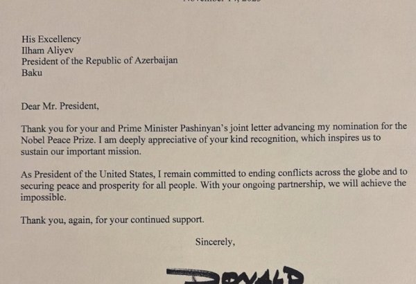 Donald Tramp Prezident İlham Əliyevə təşəkkür edib