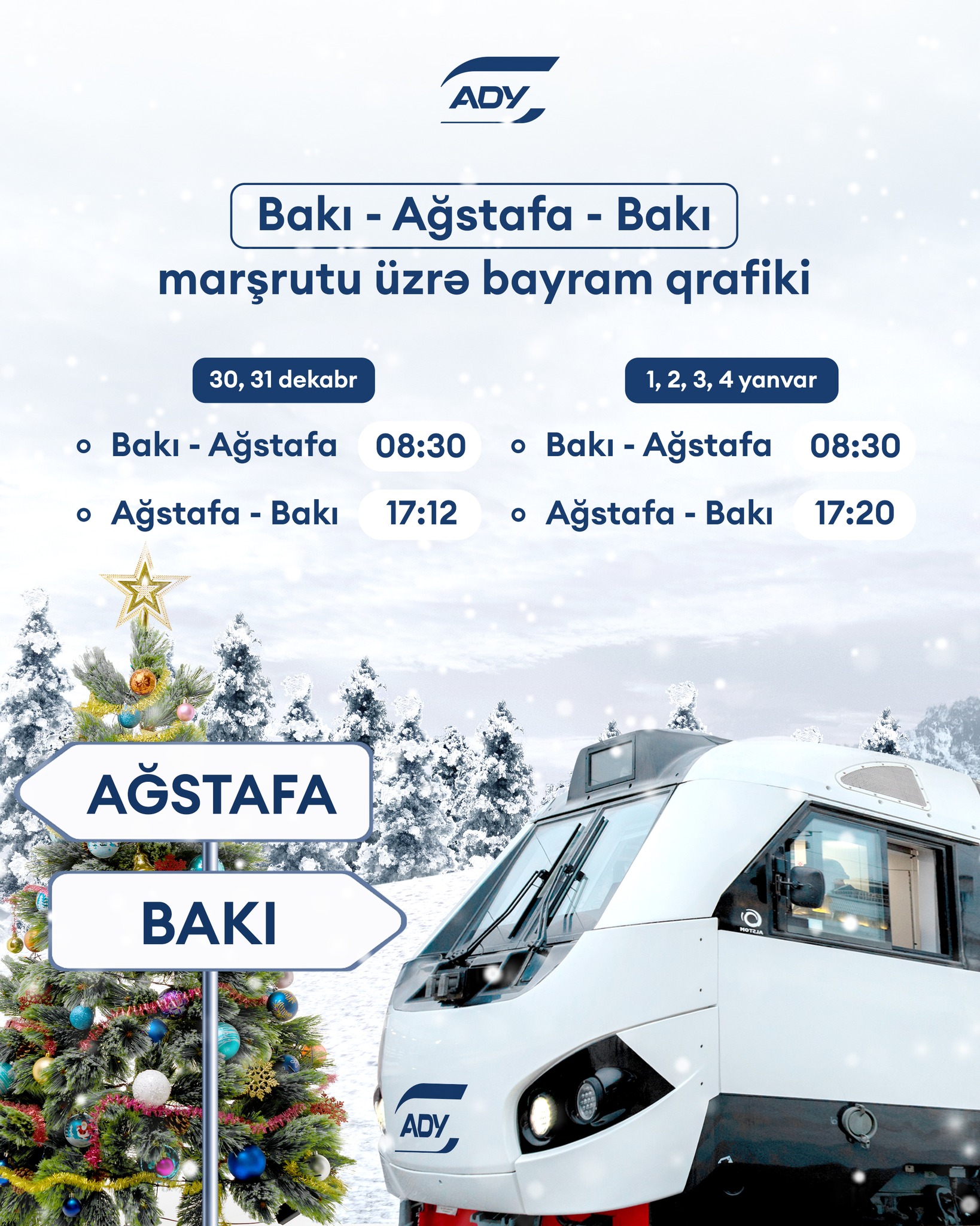 ADY bayram günlərində bu rayonlar üzrə əlavə qatar reysləri təşkil edəcək (FOTO)