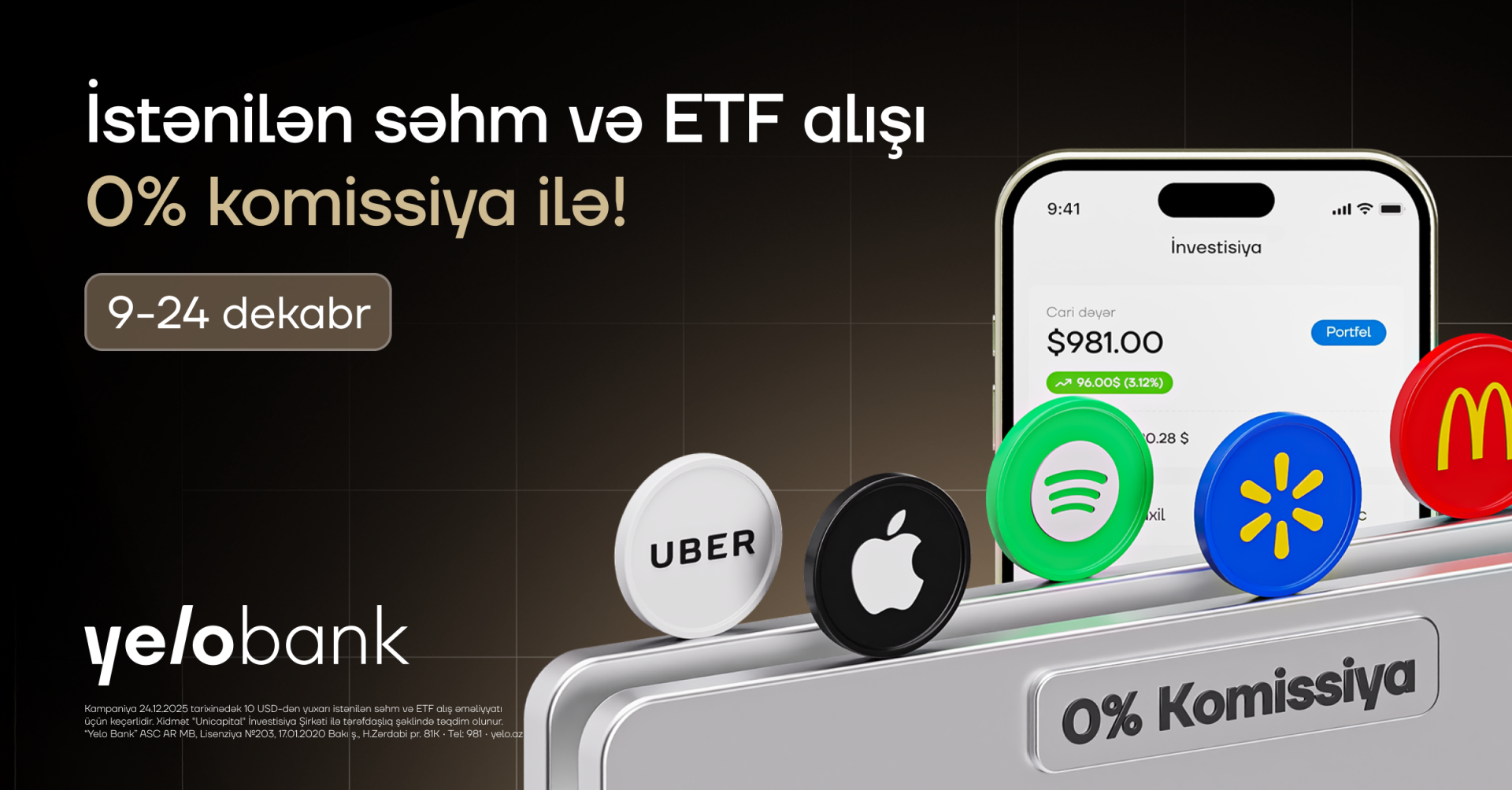 "Yelo Invest"də komissiyasız alış günləri yenidən başladı!