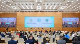 Heydər Əliyev Fondunun vitse-prezidenti Leyla Əliyeva Türkmənistanda beynəlxalq konfransda iştirak edib (FOTO)