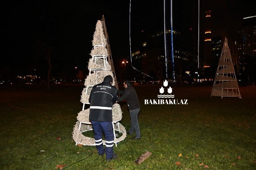 Bakıda Yeni ilə hazırlıq işləri gedir (FOTO)
