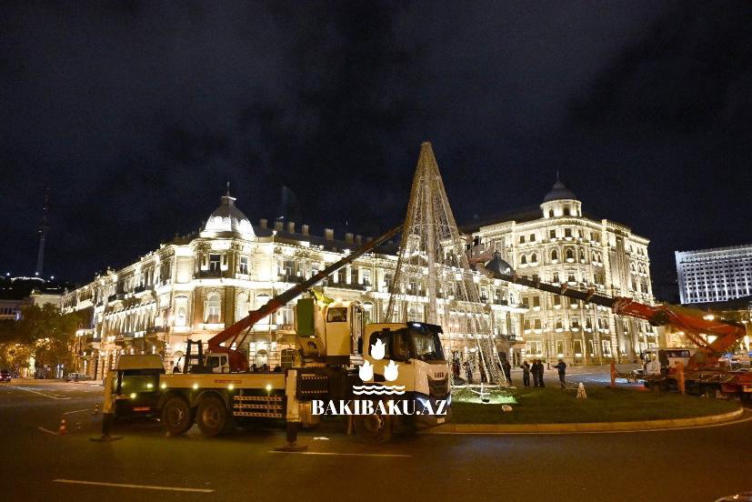 Bakıda Yeni ilə hazırlıq işləri gedir (FOTO)