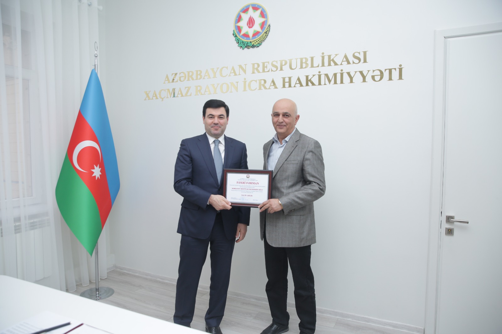 Xaçmazda beynəlxalq idman yarışlarında uğur qazanmış idmançılar və onların məşqçiləri təltif olunublar (FOTO)