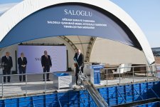 Prezident İlham Əliyev Ağdam Sənaye Parkında “Saloğlu Qarabağ” MMC-nin istehsal müəssisəsinin təməlini qoyub (FOTO)