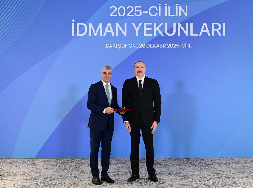 Prezident İlham Əliyev 2025-ci ilin idman yekunlarına həsr olunan mərasimdə iştirak edib (FOTO/VİDEO) (YENİLƏNİB)